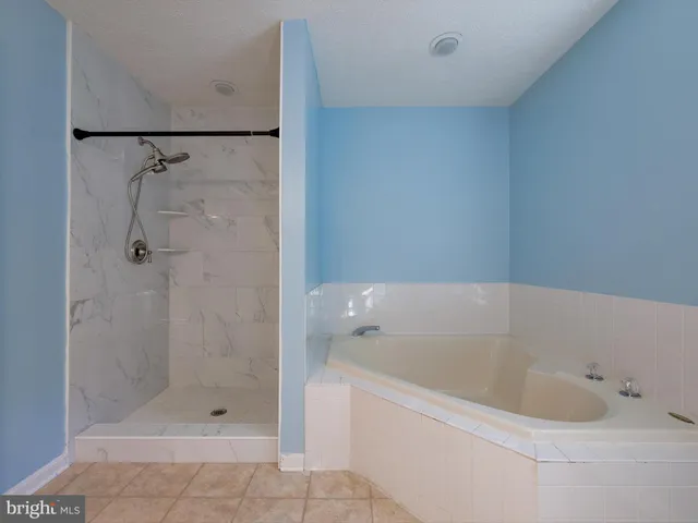 a bathroom with a bathtub