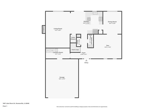 $469,800 | 1867 Lake Shore Drive, Romeoville, IL 60446