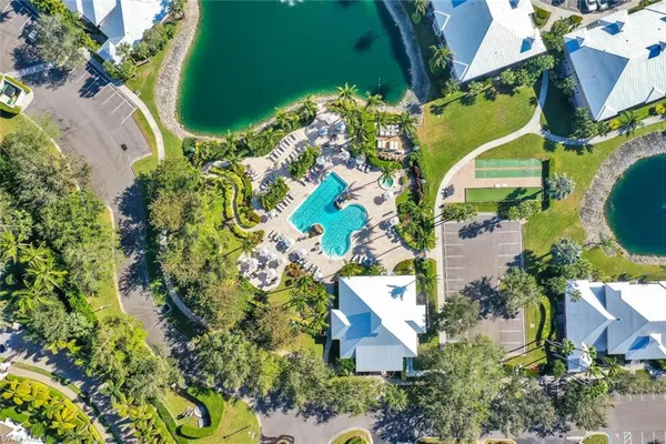 an aerial view of a house