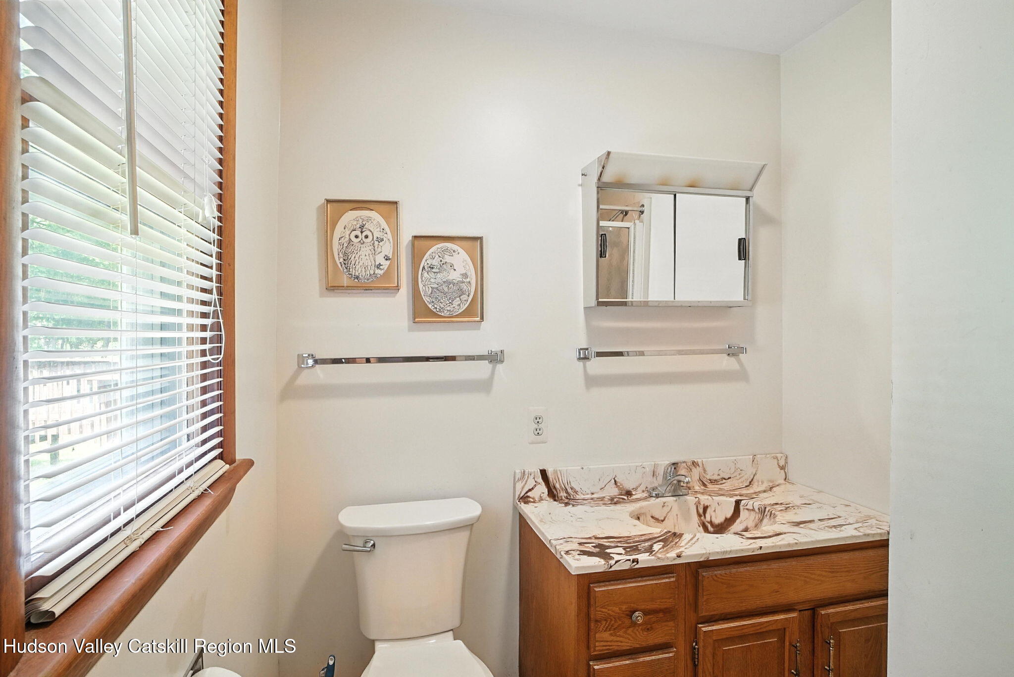 136 Kautz Road Callicoon, NY 12723 - Photo 20 of 51 a bathroom with a toilet sink and mirror