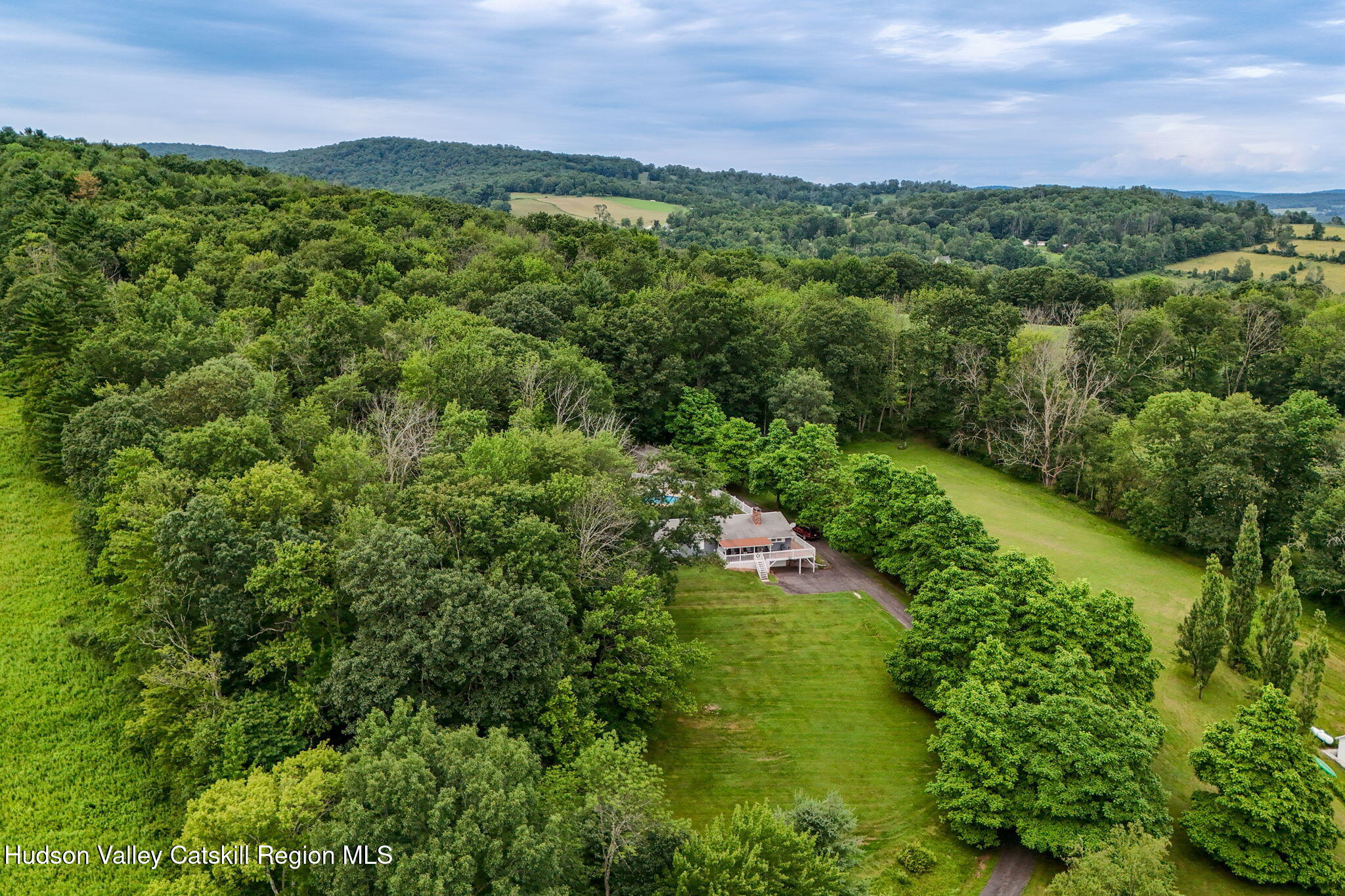 136 Kautz Road Callicoon, NY 12723 - Photo 44 of 51 a view of a lush green outdoor space with a lake view
