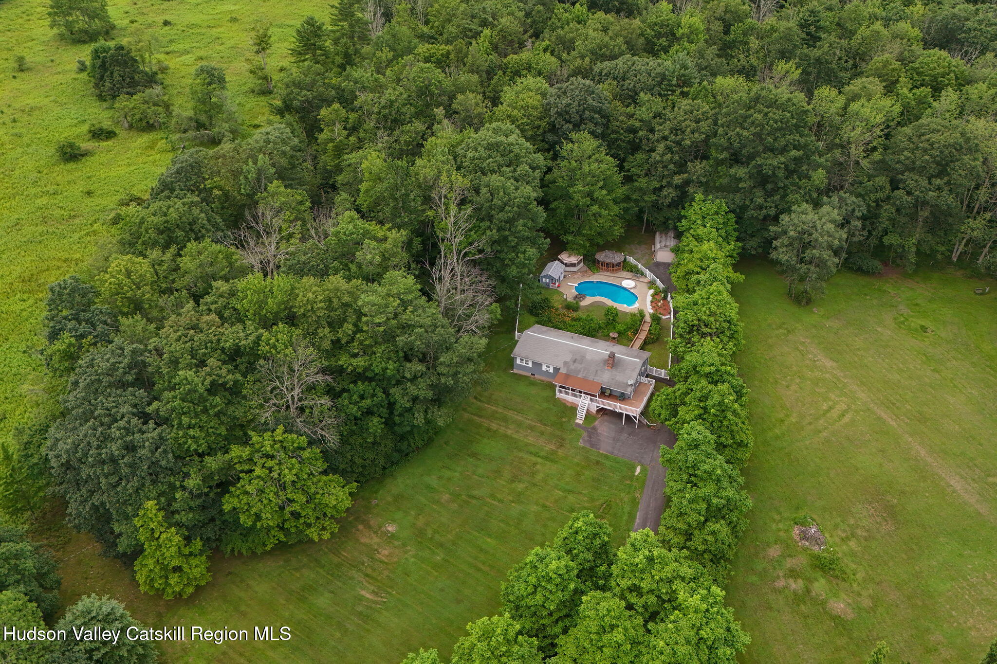 136 Kautz Road Callicoon, NY 12723 - Photo 45 of 51 an aerial view of a house with a yard