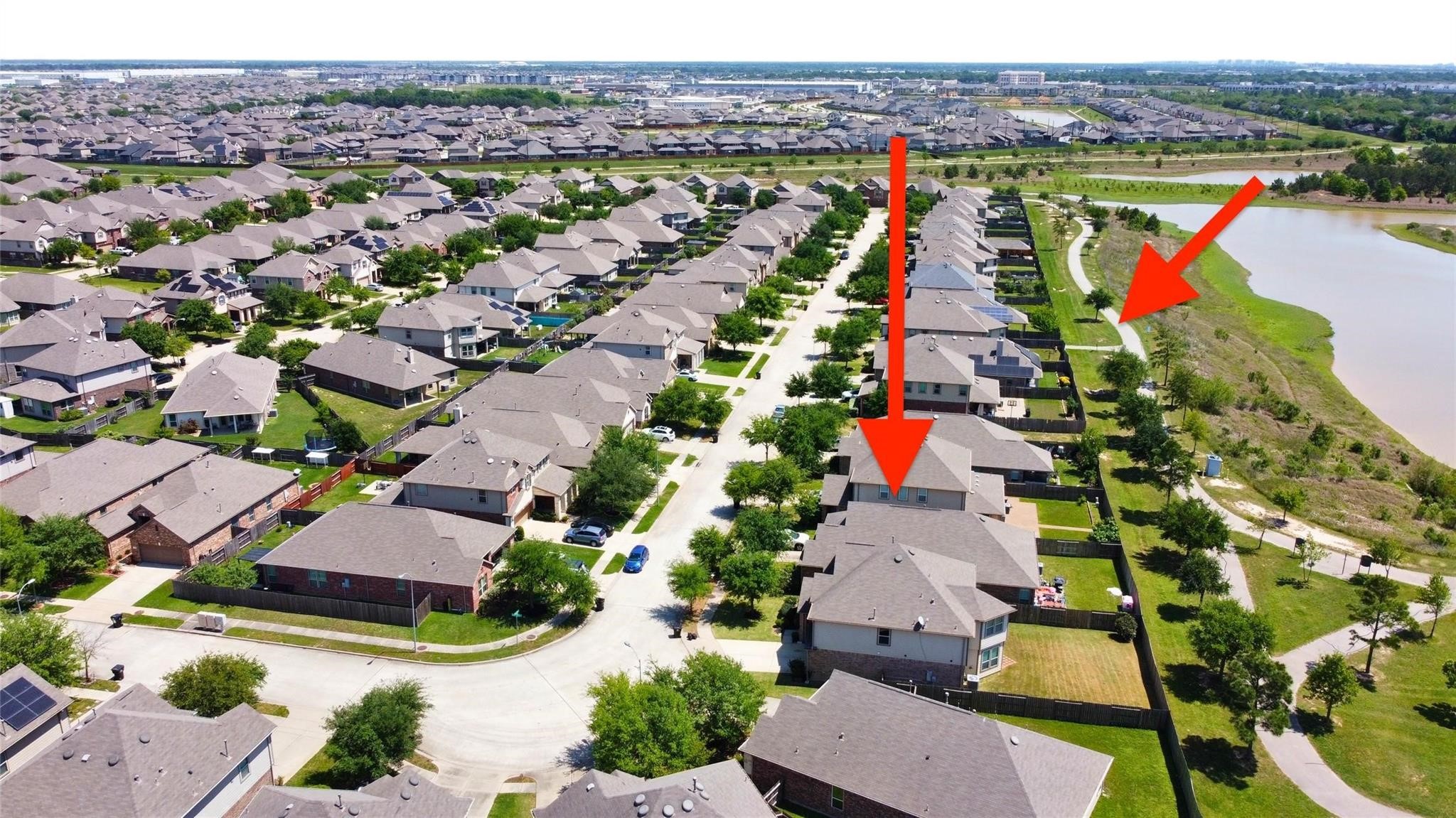 24131 Adobe Ridge Lane Katy, TX 77493 - Photo 34 of 37 an aerial view of residential houses with outdoor space and seating