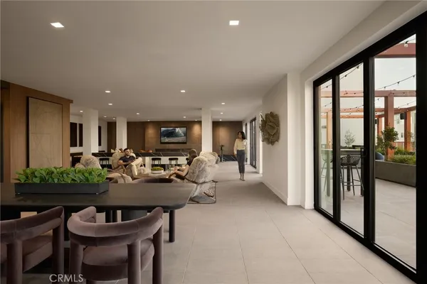 a view of pool with outdoor seating