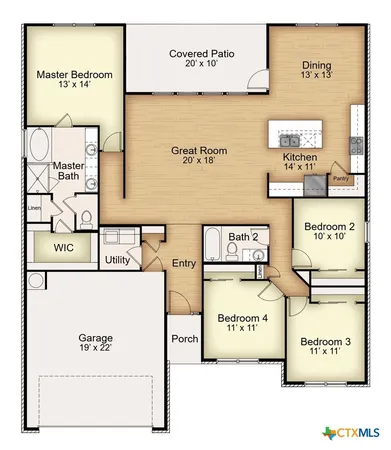 a kitchen that has a sink a microwave a stove and a wooden floor