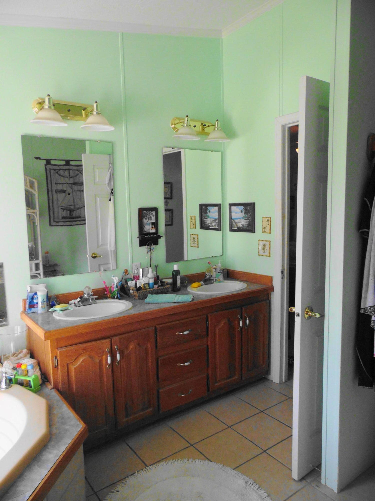 642 Elmwood Road DeFuniak Springs, FL 32433 - Photo 28 of 37 a spacious bathroom with a bathtub sink and mirror