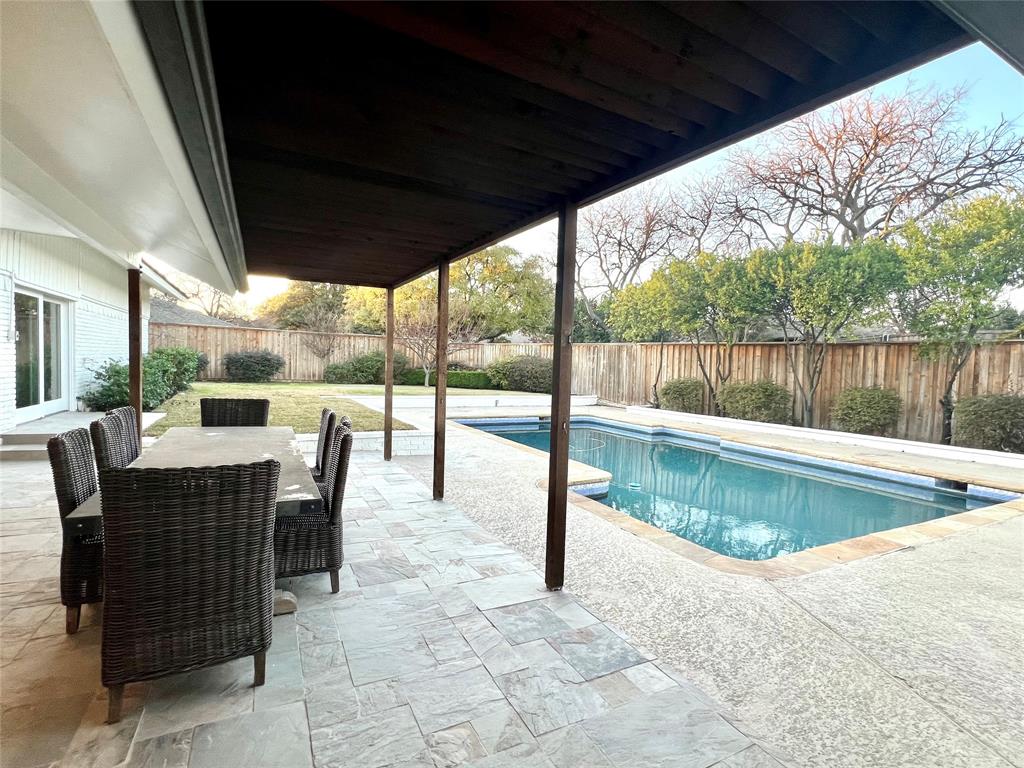 4371 Mill Creek Road Dallas, TX 75244 - Photo 30 of 33 a view of swimming pool with a patio