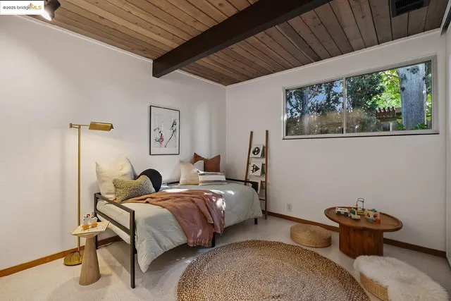 a view of a building with sitting area