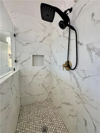 a bathroom with a shower