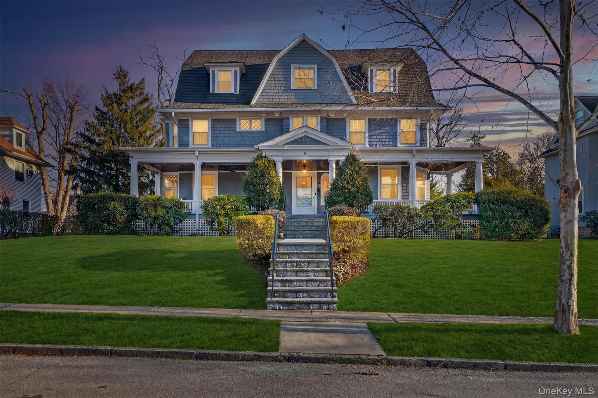 9 Ridgeview Avenue White Plains, NY 10606 - Photo 48 of 50 Stunning twilight view with the home glowing warmly from within.