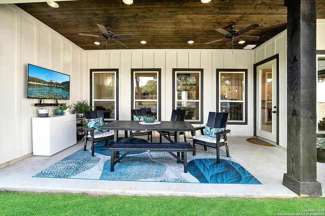 an aerial view of a house