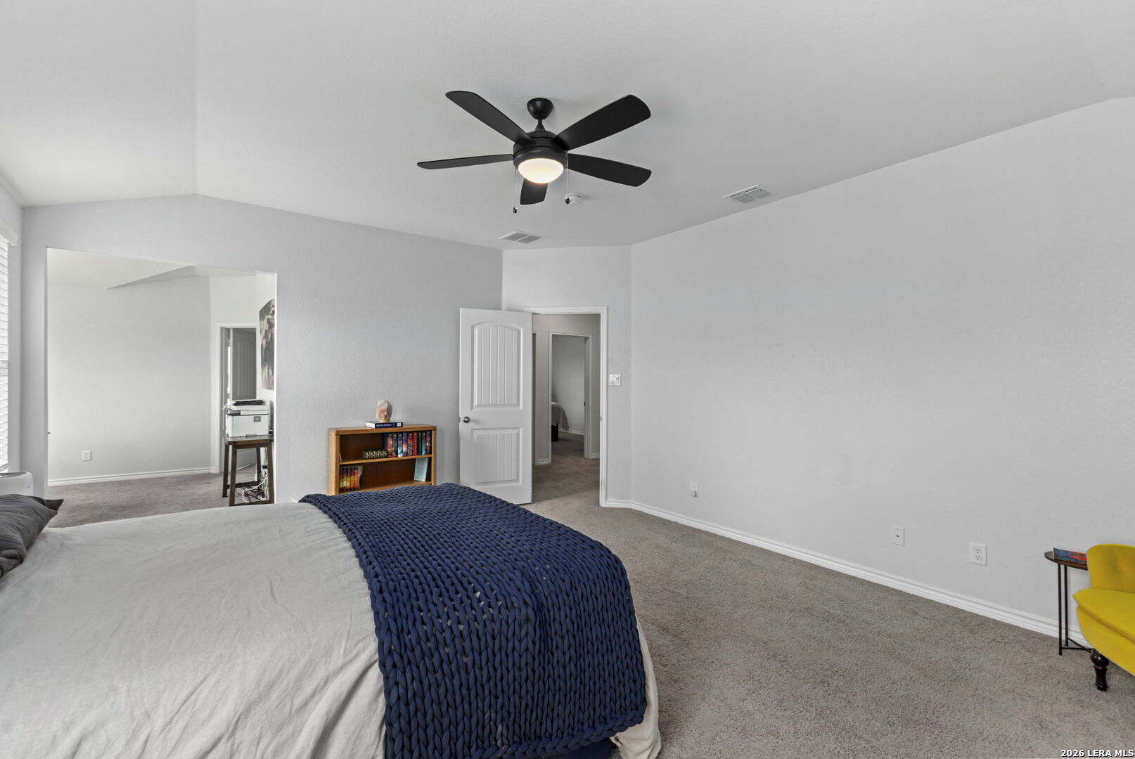 29985 Sebastian Bulverde, TX 78163 - Photo 21 of 37 a bed room with a bed and a ceiling fan