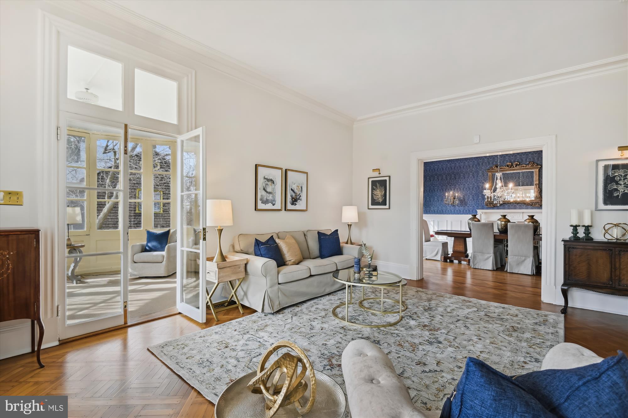 303 Oakdale Road Baltimore, MD 21210 - Photo 32 of 112 Living Room w/ French Doors to Sun Room
