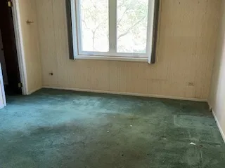 an empty room with a window