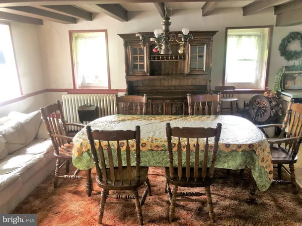 a view of a room that has a window in it