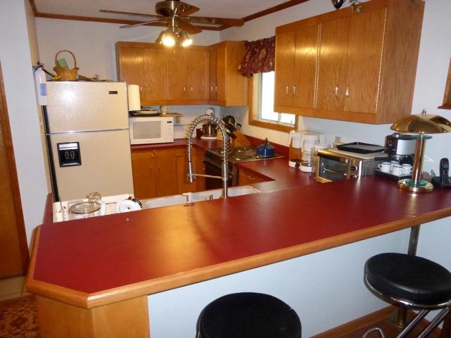 118 Fredonia Road Manchester, TN 37355 - Photo 11 of 18 Cheery kitchen. Breakfast bar. Refrigerator remains. No dishwasher.