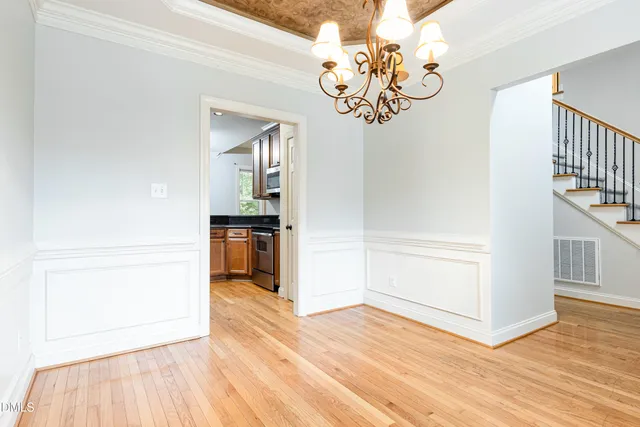 a view interior of a house with wooden floor and hallway