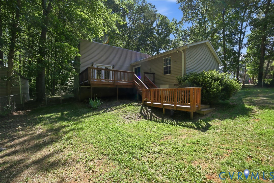 1637 Gardners Road Mineral, VA 23117 - Photo 3 of 26 Rear exterior featuring a multi-level wood deck, l