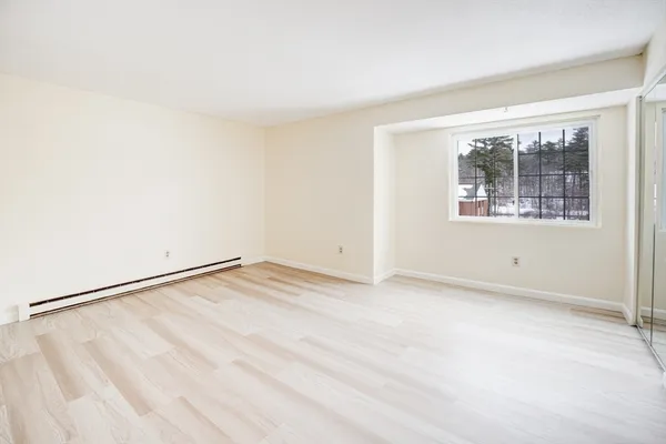 an empty room with a window