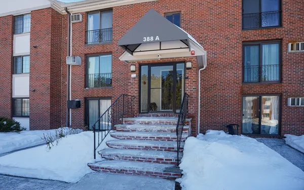 a front view of a building