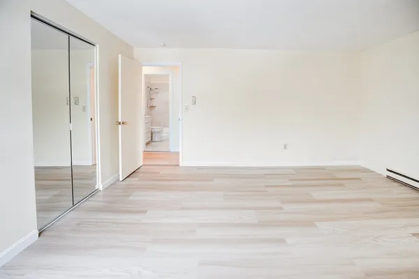 a view of a room with an empty space