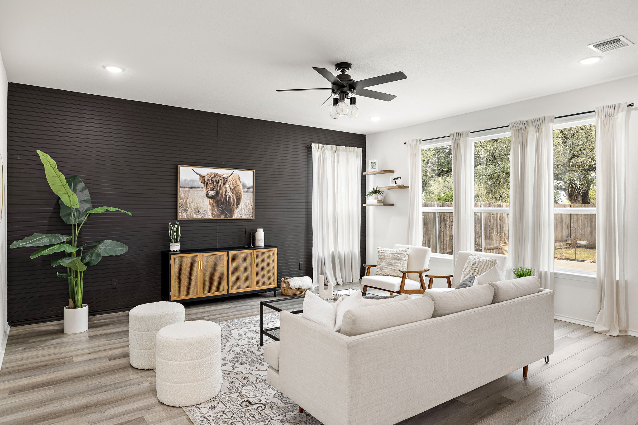 Upgraded oversized windows create amazing natural light