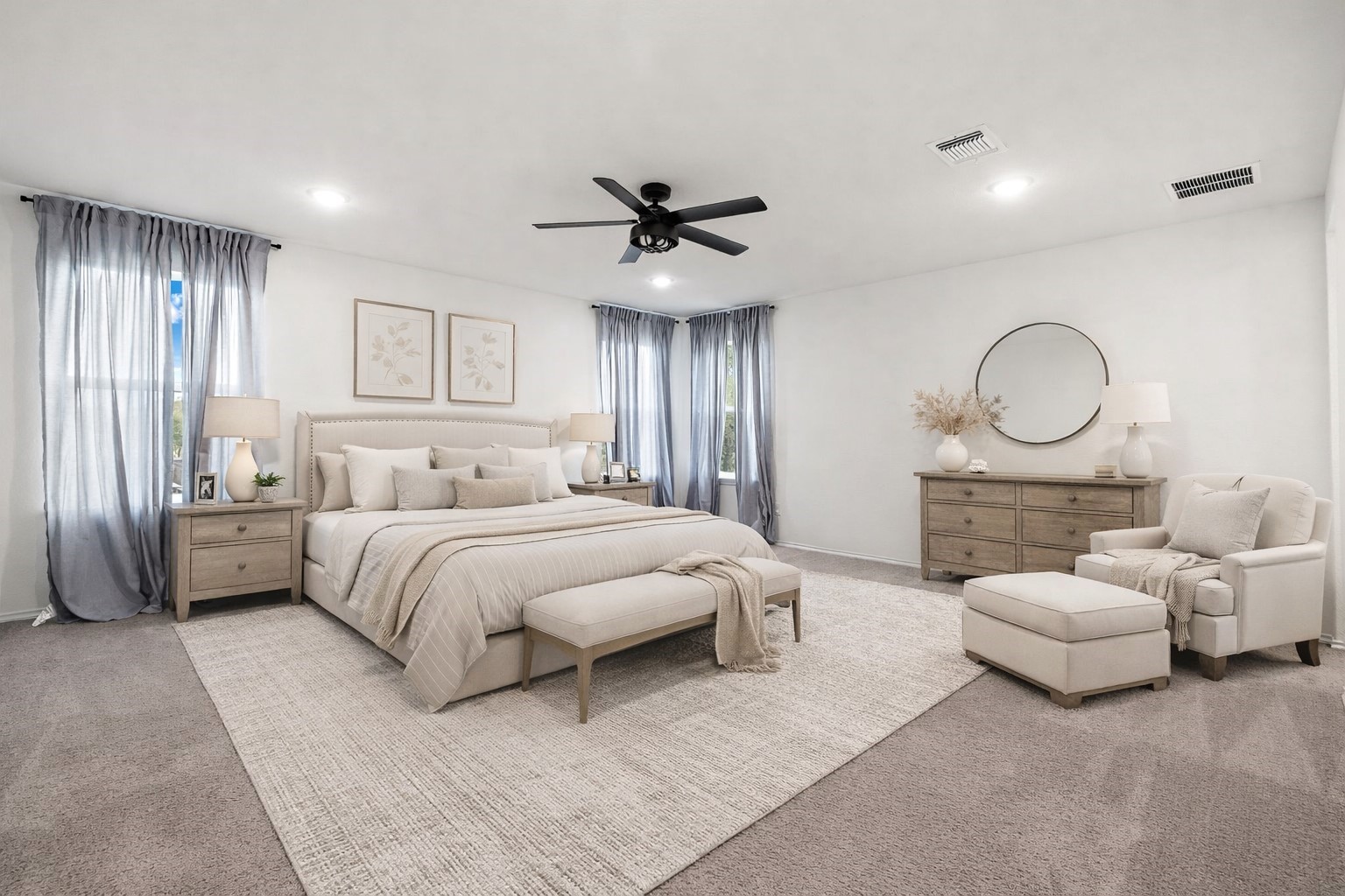 717 Priscilla Court Leander, TX 78641 - Photo 20 of 37 Large primary bedroom (virtually staged)