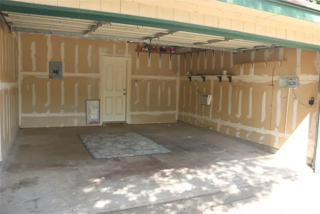 a view of a small backyard