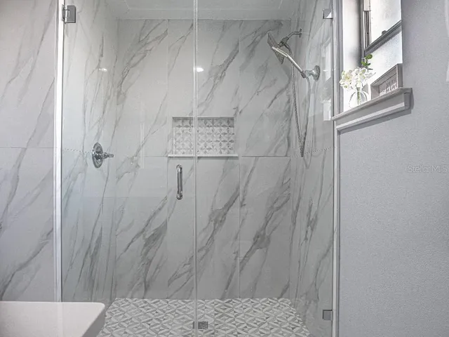 a bathroom with a shower