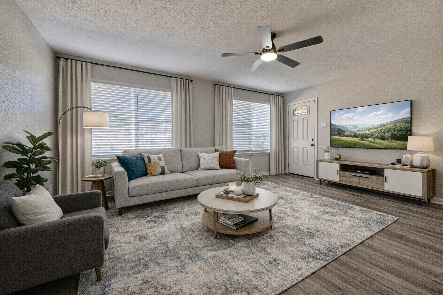 5115 Hialeah Drive Houston, TX 77092 - Photo 4 of 21 a living room with furniture and a flat screen tv