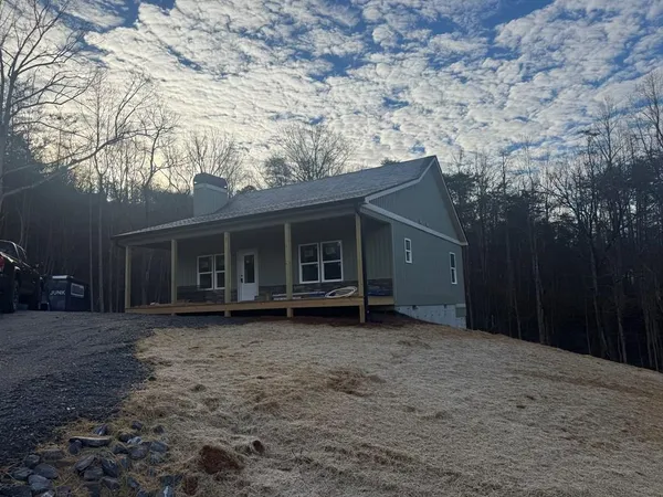 a house that has a tree in front of it
