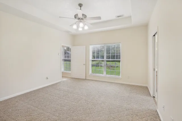 a view of an empty walk in closet