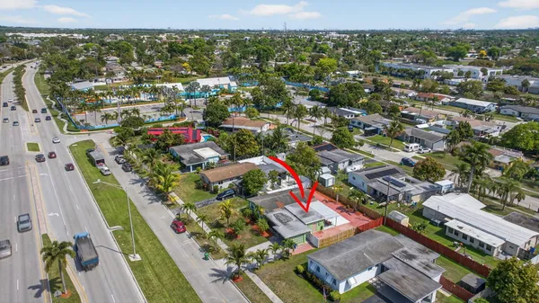 an aerial view of multiple house
