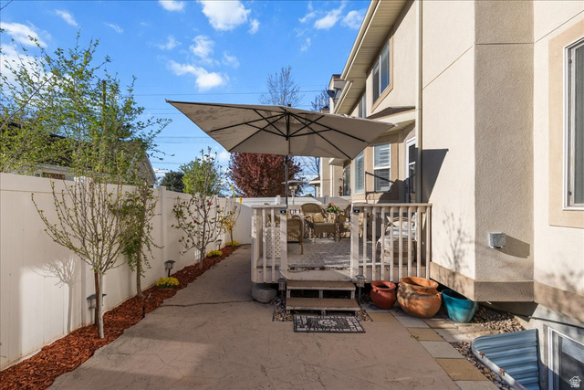 7824 South Sequoia Tree Lane Sandy, UT 84094 - Photo 35 of 43 Fenced backyard with a wooden deck