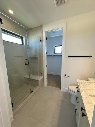 an empty room with a workspace