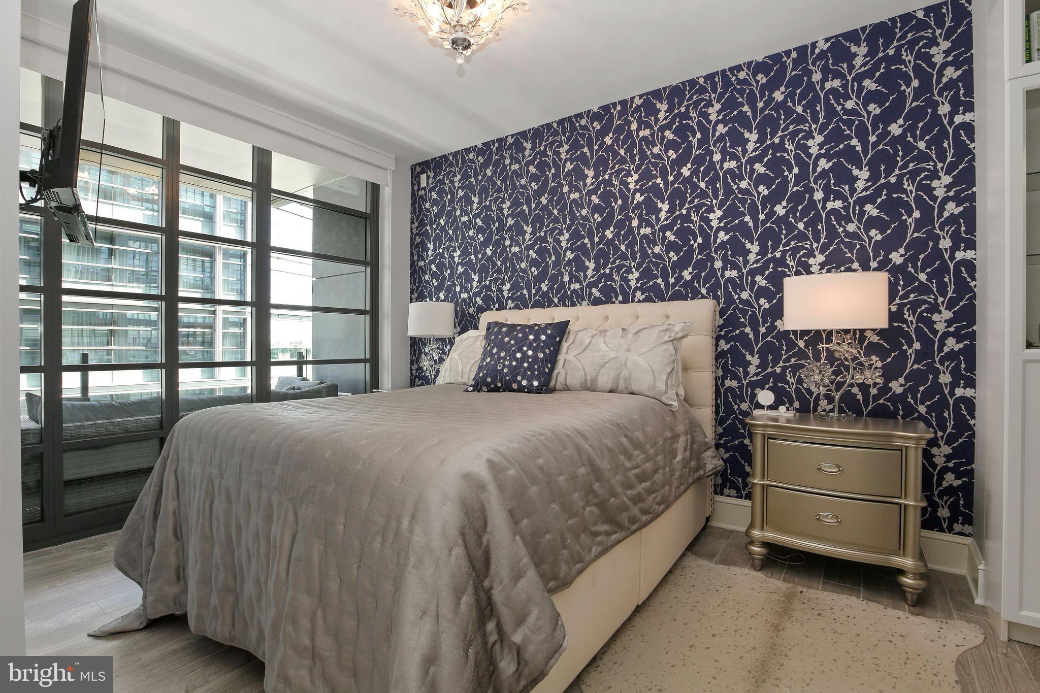 45 Sutton Square Southwest, Unit 604 Washington, DC 20024 - Photo 14 of 42 Primary bedroom with designer touches