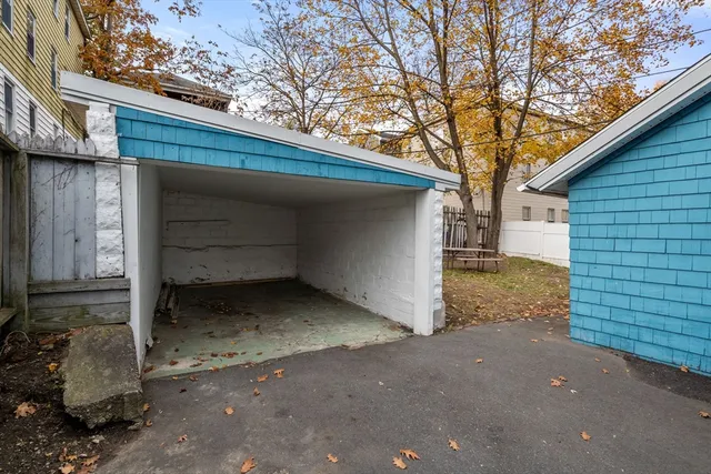 a view of backyard of house