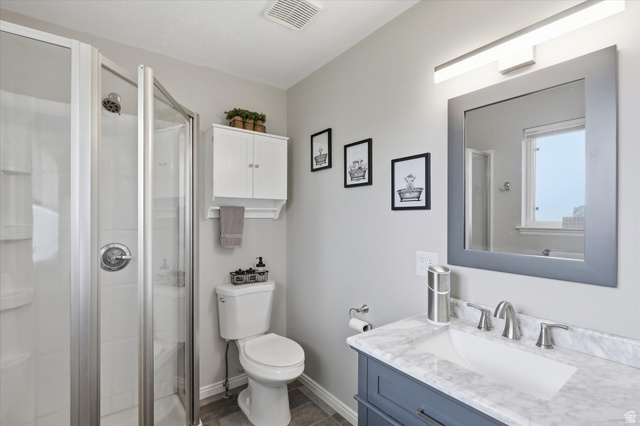45 West 100 South Mendon, UT 84325 - Photo 24 of 64 Full bathroom with vanity and a stall shower