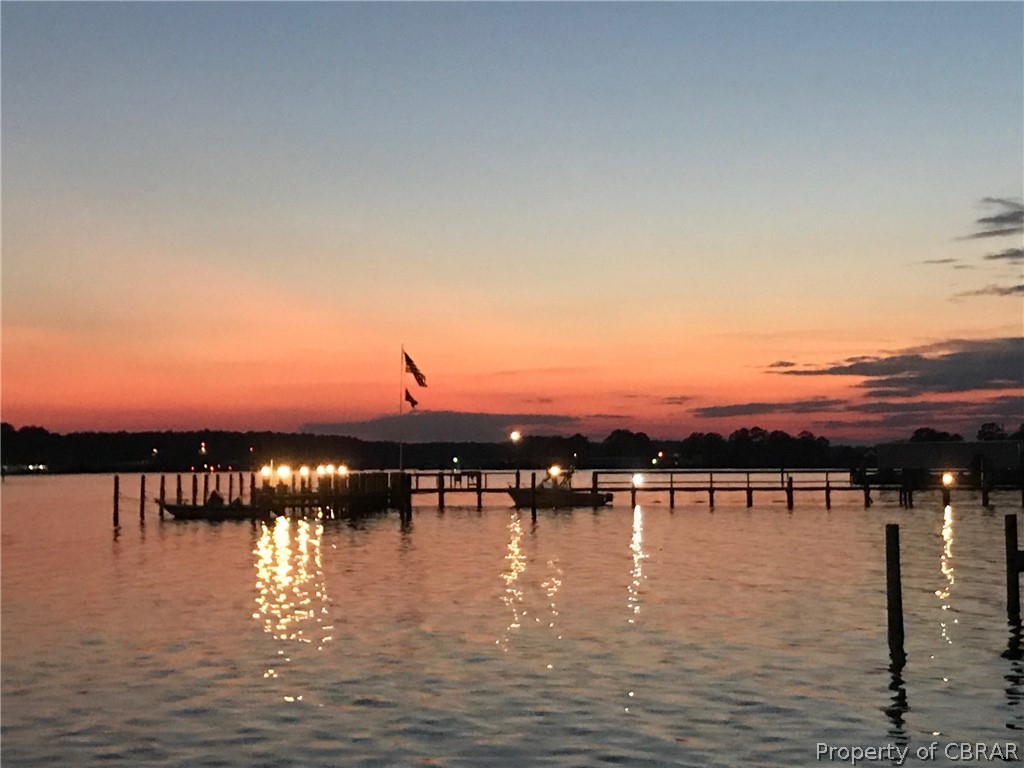 368 Risby Town Road Hudgins, VA 23076 - Photo 4 of 49 Evening view from the pier at Live Oak Cottage & Guest House - no need for fireworks, the light show here nearly every evening is spectacular - and free!