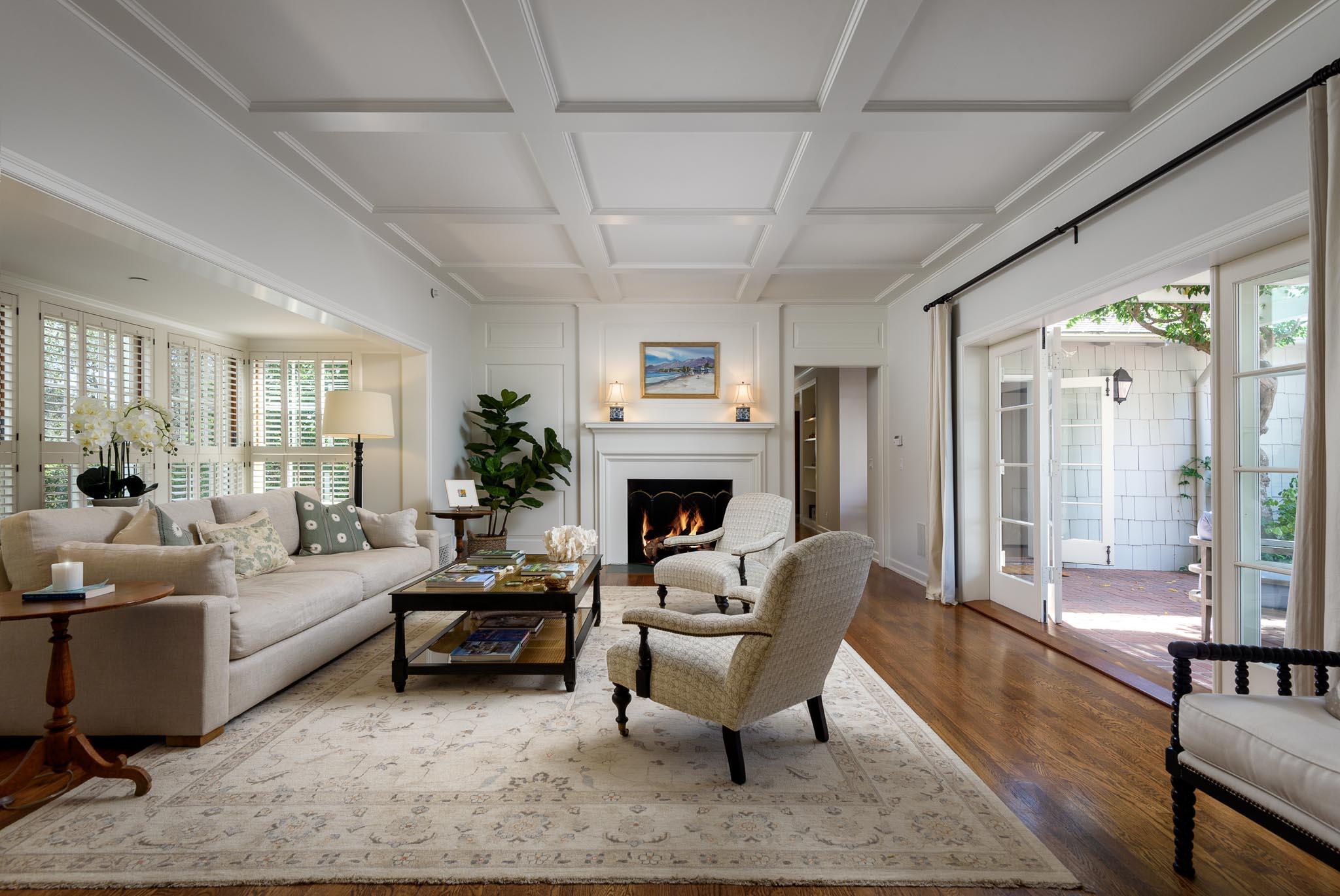 645-675 Olive Road Montecito, CA 93108 - Photo 5 of 34 a living room with furniture and a fireplace