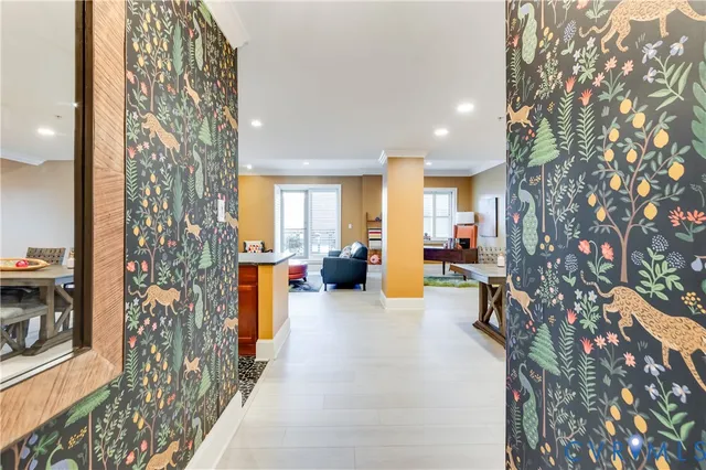 a view of a livingroom with furniture and a natural light
