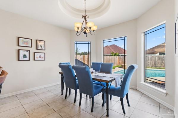 1405 Eva Street Edinburg, TX 78539 - Photo 6 of 18 a view of a dining room with furniture and chandelier