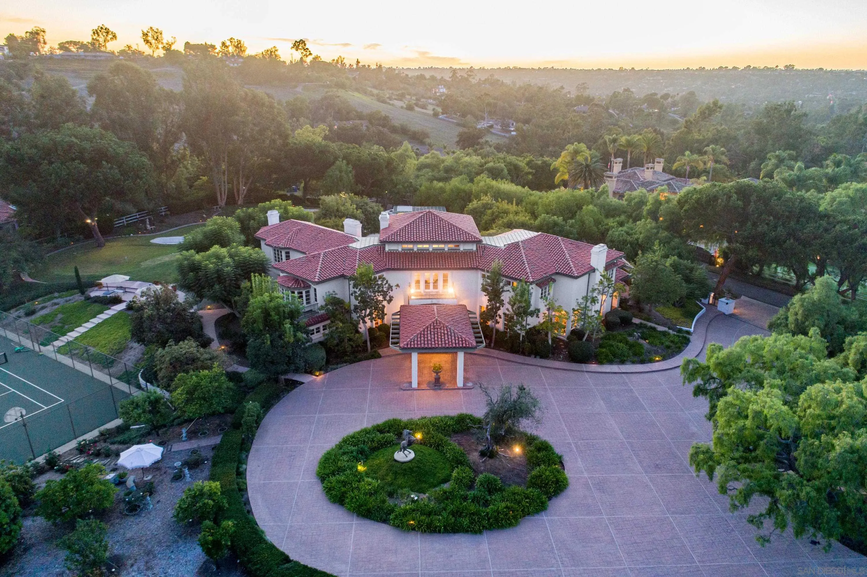 18279 Via De Sueno Rancho Santa Fe, CA 92091 - Photo 3 of 53 an aerial view of a house with a garden