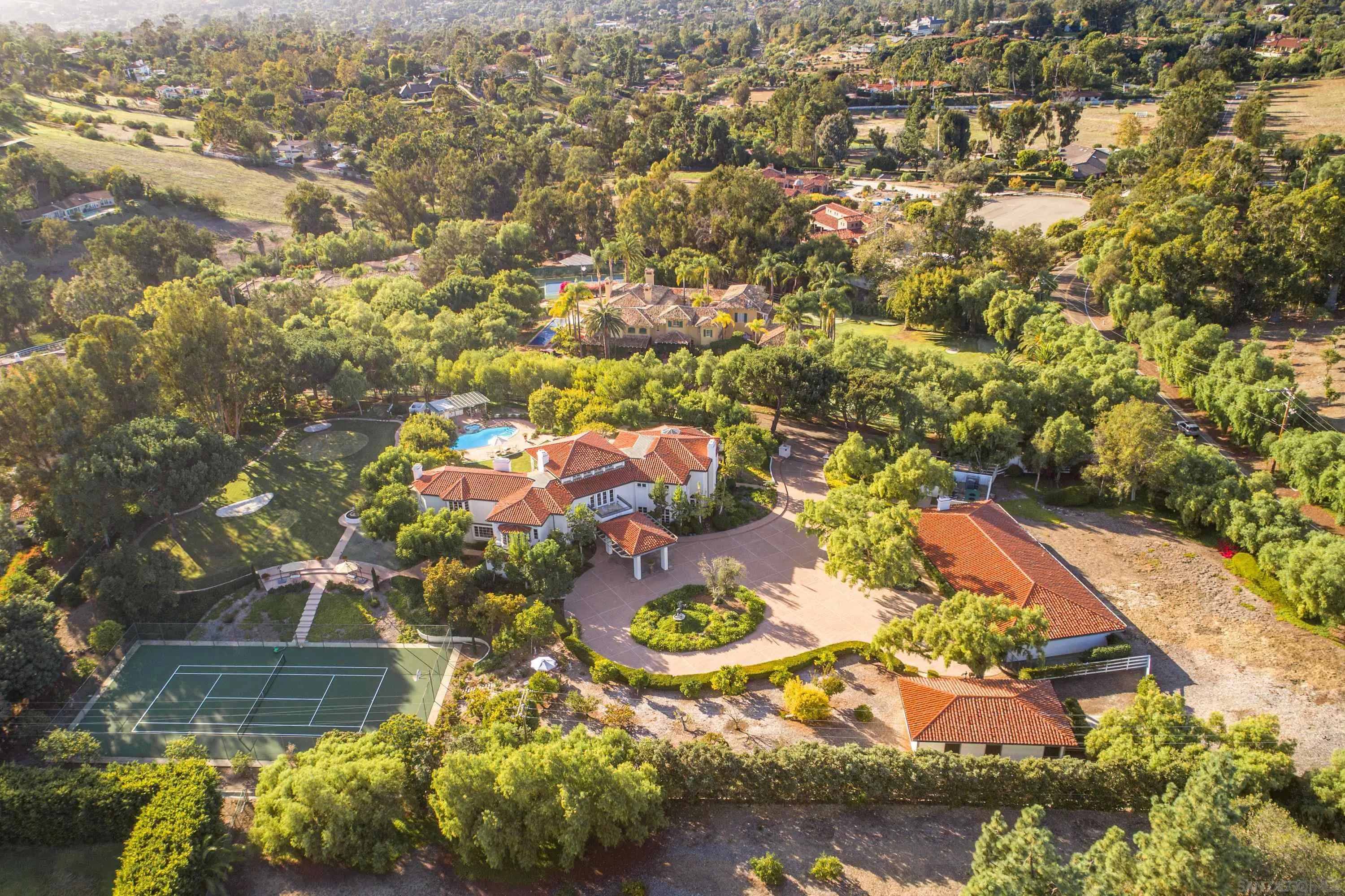 18279 Via De Sueno Rancho Santa Fe, CA 92091 - Photo 44 of 53 an aerial view of residential houses with outdoor space