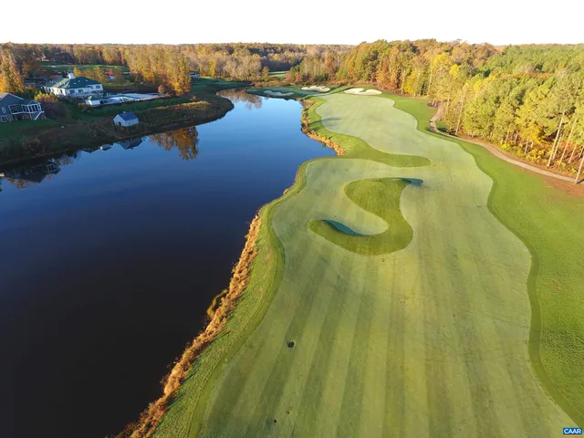 a view of a lake with a mountain in the background