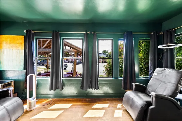 a living room with furniture
