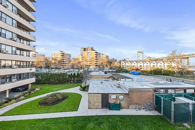 a view of building from balcony