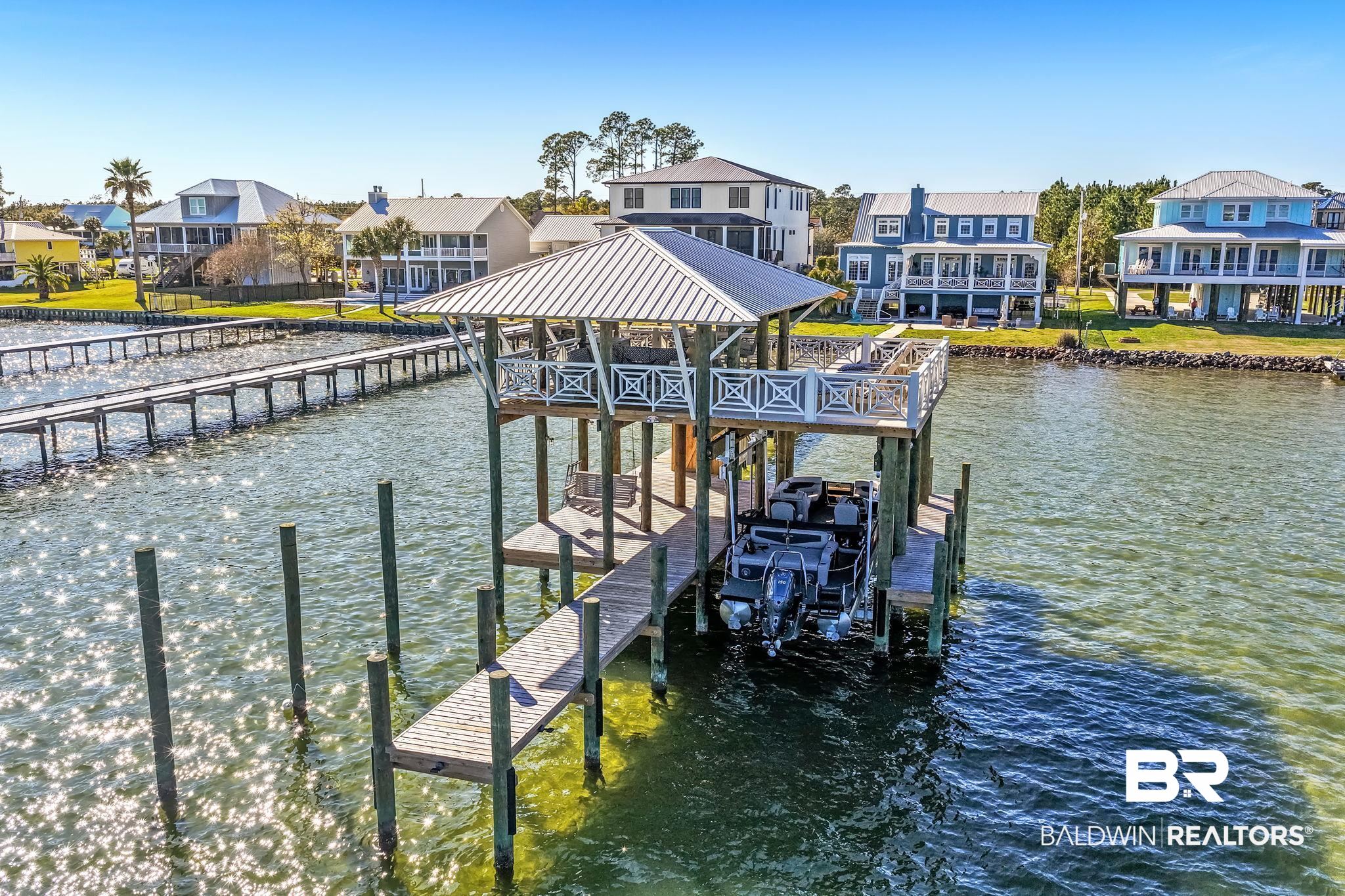 6434 County Road 95 Elberta, AL 36530 - Photo 63 of 99 Dock area with a residential view, a water view, and boat lift