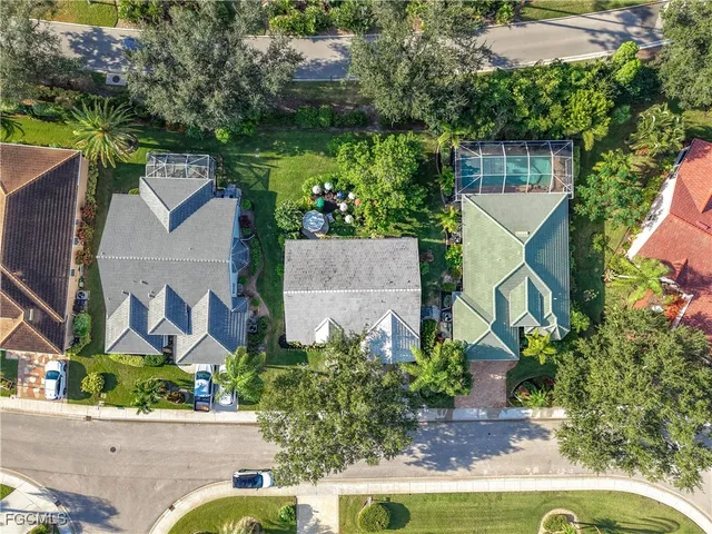 an aerial view of a house