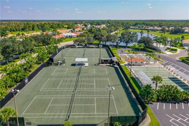 an aerial view of tennis court